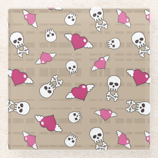 Skulls Glazen Onderzetter (Voorkant)