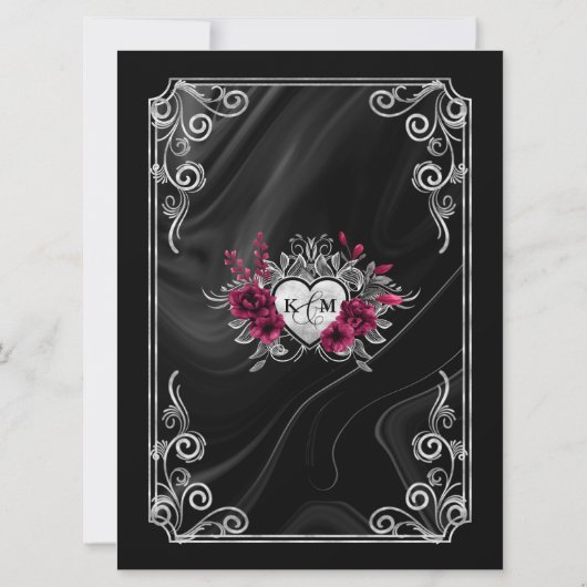 Skulls Gothic Hallowedding Burgundy ID866 (Achterkant)