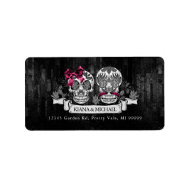 Skulls Gothic Hallowedding Burgundy ID866 Etiket