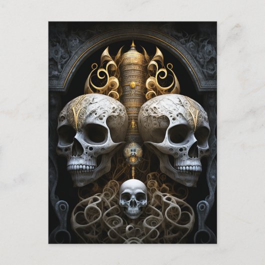 Skulls Gothic Horror Gothic Surreal Art Briefkaart (Voorkant)