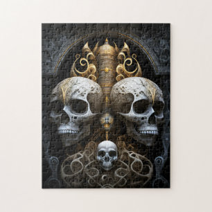 Skulls Gothic Horror Gothic Surreal Art Legpuzzel
