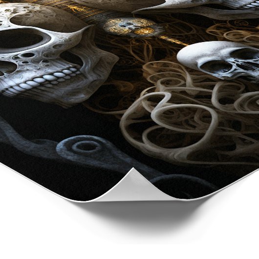 Skulls Gothic Horror Gothic Surreal Art Poster (Hoek)