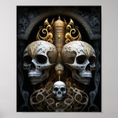 Skulls Gothic Horror Gothic Surreal Art Poster (Voorkant)