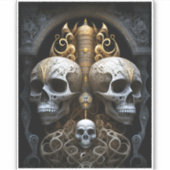 Skulls Gothic Horror Gothic Surreal Art Sticker (Voorkant)