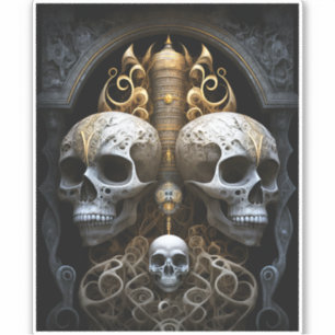 Skulls Gothic Horror Gothic Surreal Art Sticker