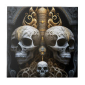 Skulls Gothic Horror Gothic Surreal Art Tegeltje (Voorkant)