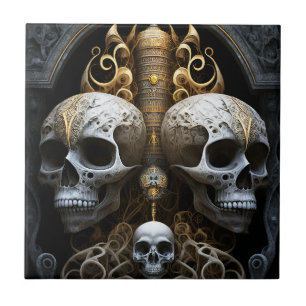 Skulls Gothic Horror Gothic Surreal Art Tegeltje