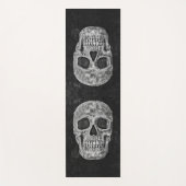 Skulls gothic Old Grunge Black and White Texture Yogamat (Voorkant)