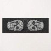 Skulls gothic Old Grunge Black and White Texture Yogamat (Voorkant (horizontaal))