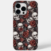 Skulls Gothic Red Rose Pattern Case-Mate iPhone Hoesje (Back)