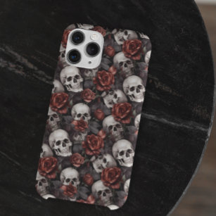 Skulls Gothic Red Rose Pattern Case-Mate iPhone 14 Pro Max Hoesje