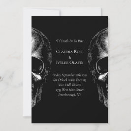 Skulls Gothic Wedding Invitation Kaart