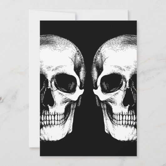 Skulls Gothic Wedding Invitation Kaart (Achterkant)