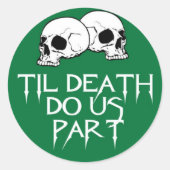 Skulls (groen) ticker ronde sticker (Voorkant)