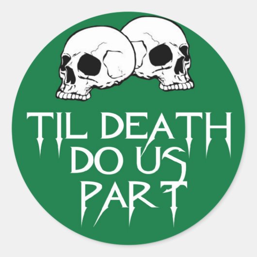 Skulls (groen) ticker ronde sticker (Voorkant)