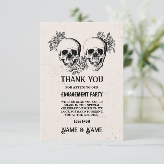 Skulls Halloween Bedankt dat je de Rustische Kaart (Staand voorkant)