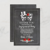 Skulls Halloween Dank u Trouwkrijt Kaart (Voorkant / Achterkant)