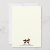 Skulls Halloween red black bruiloft vrijgezellenfe Kaart (Achterkant)