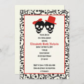 Skulls Halloween red black bruiloft vrijgezellenfe Kaart (Voorkant / Achterkant)