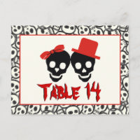 Skulls Halloween red black trouwtafel nummer