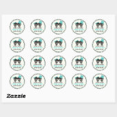 Skulls Halloween Turquoise bruiloft Save the Date Ronde Sticker (Vel)