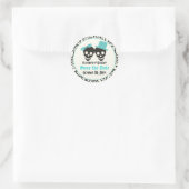 Skulls Halloween Turquoise bruiloft Save the Date Ronde Sticker (Tas)