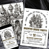 Skulls Haunted House Party Kaart