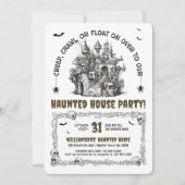 Skulls Haunted House Party Kaart (Voorkant)