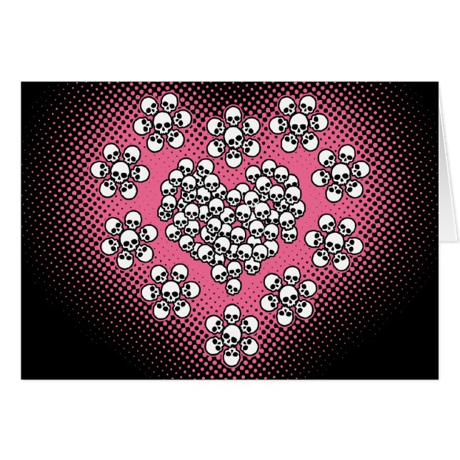 Skulls Heart en Flower (Voorkant Horizontaal)