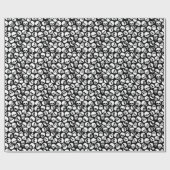 Skulls in Black Background Pattern Cadeaupapier (Vlak)