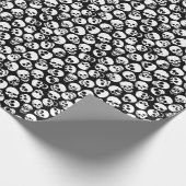 Skulls in Black Background Pattern Cadeaupapier (Hoek)