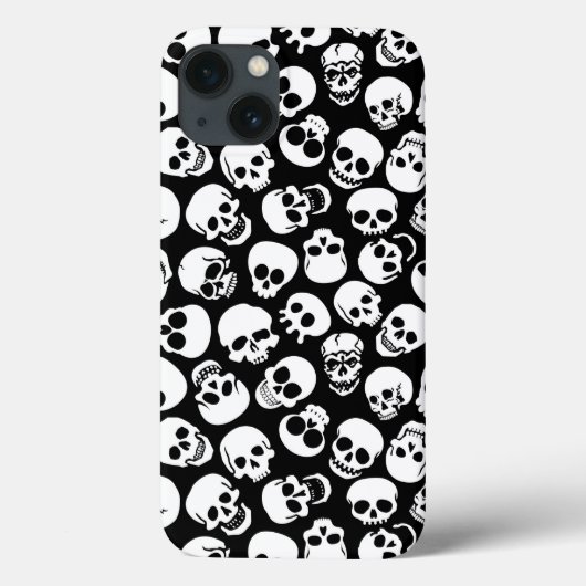 Skulls in Black Background Pattern Case-Mate iPhone Case (Achterkant)