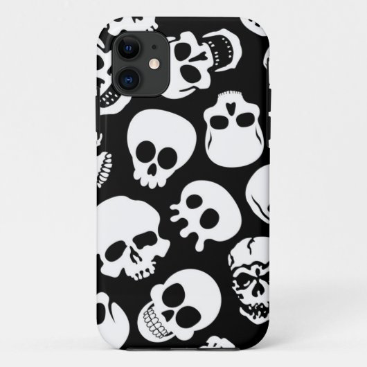 Skulls in Black Background Pattern Case-Mate iPhone Case (Achterkant)