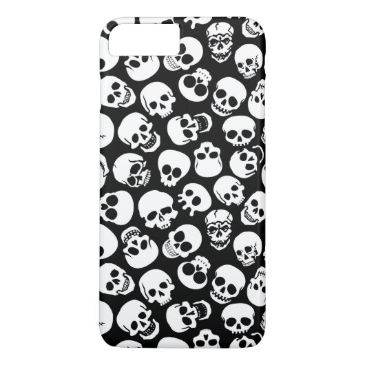 Skulls in Black Background Pattern Case-Mate iPhone Case (Achterkant)