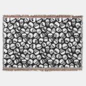 Skulls in Black Background Pattern Deken (Voorkant)