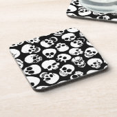 Skulls in Black Background Pattern Drankjes Onderzetter (Linkerzijde)