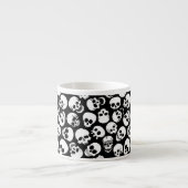 Skulls in Black Background Pattern Espresso Kop (Voorkant)