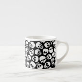 Skulls in Black Background Pattern Espresso Kop (Rechts)