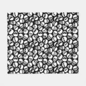 Skulls in Black Background Pattern Fleece Deken (Voorkant (Horizontaal))