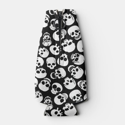Skulls in Black Background Pattern Flesjeskoeler (Achterkant)