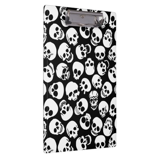 Skulls in Black Background Pattern Klembord (Rechts)