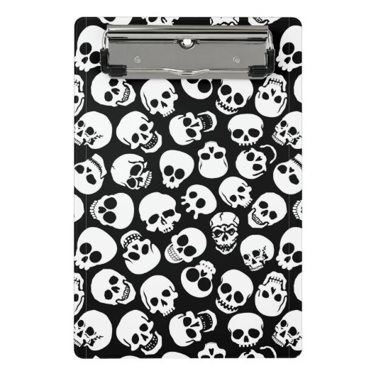 Skulls in Black Background Pattern Mini Klembord (Voorkant)