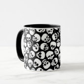 Skulls in Black Background Pattern Mok (Voorkant links)