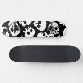 Skulls in Black Background Pattern Persoonlijk Skateboard (Horizontaal)