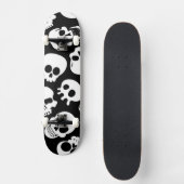 Skulls in Black Background Pattern Persoonlijk Skateboard (Voorkant)