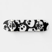 Skulls in Black Background Pattern Persoonlijk Skateboard (Horizontaal)