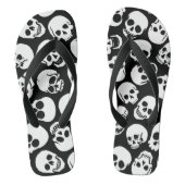 Skulls in Black Background Pattern Teenslippers (Voetbed)