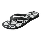 Skulls in Black Background Pattern Teenslippers (Schuin)