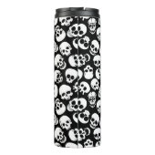 Skulls in Black Background Pattern Thermosbeker (Achterkant)
