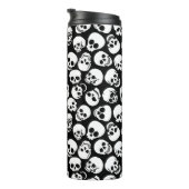 Skulls in Black Background Pattern Thermosbeker (Geroteerd rechts)
